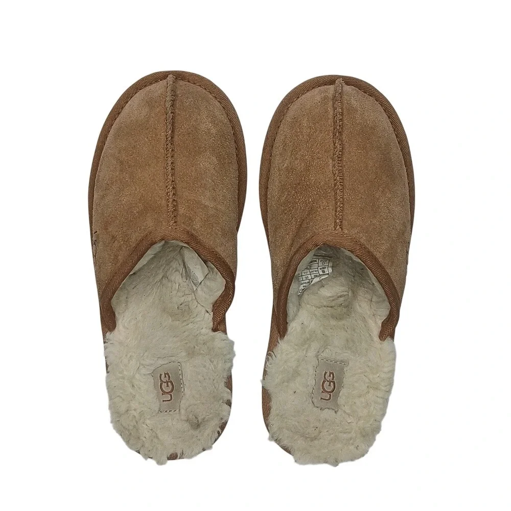 UGG Scuffette II Slippers Kids Size 3 Chestnut Suede Shearling Lined 1126382K